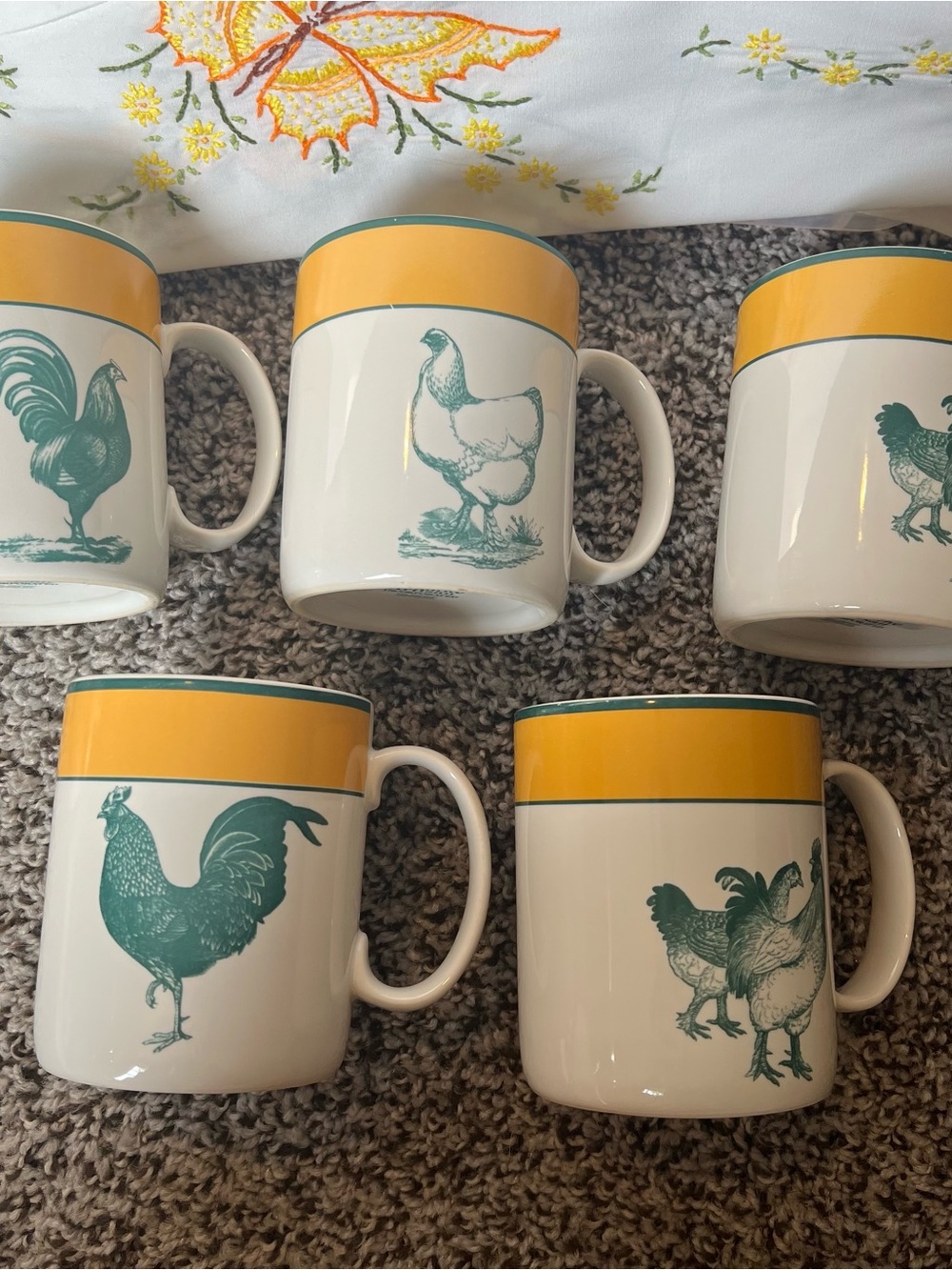 Green and Yellow Farmhouse Rooster Coffee Bar Set ☕🐓